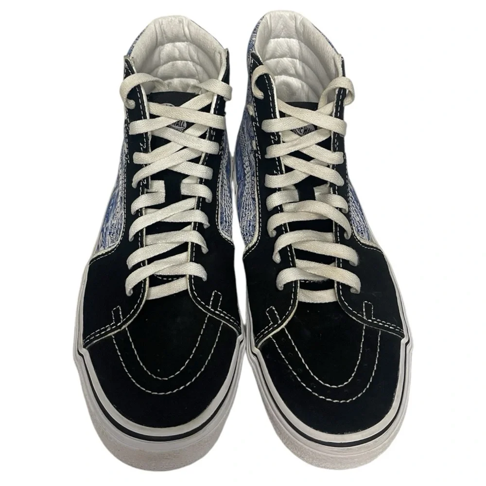VANS Sk8-Hi Men's Sneakers Black/Blue Lightning Bolt, High Top, Size 10 - Picture 6 of 12